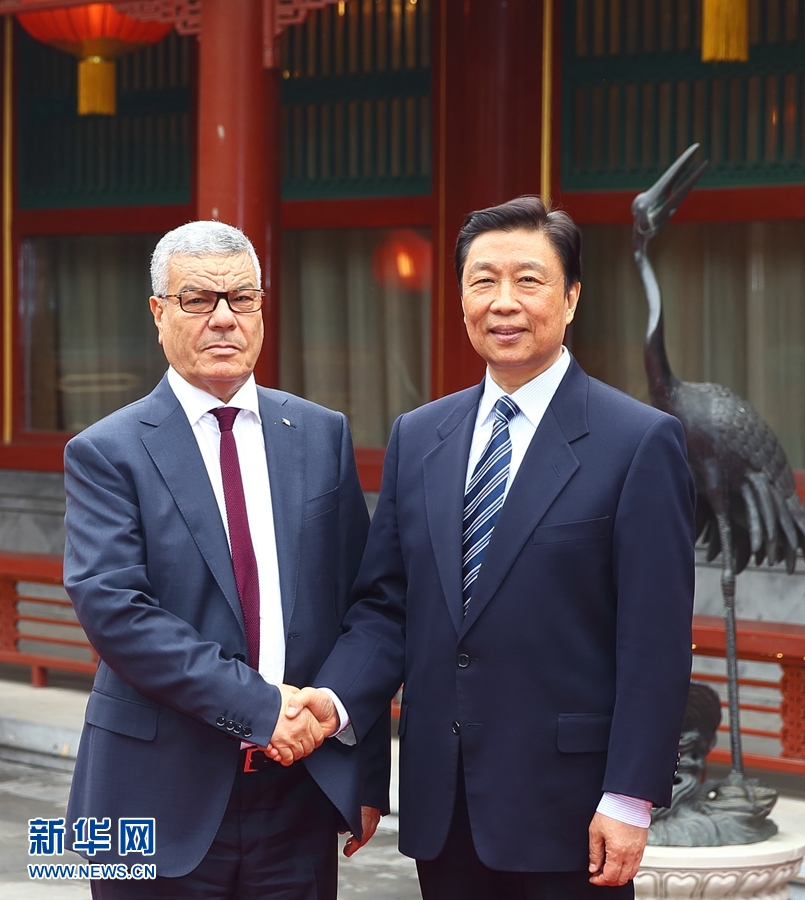4月6日，國家副主席李源潮在北京會見由總書記薩伊達尼率領的阿爾及利亞民族解放陣線黨代表團。 新華社記者 丁海濤 攝