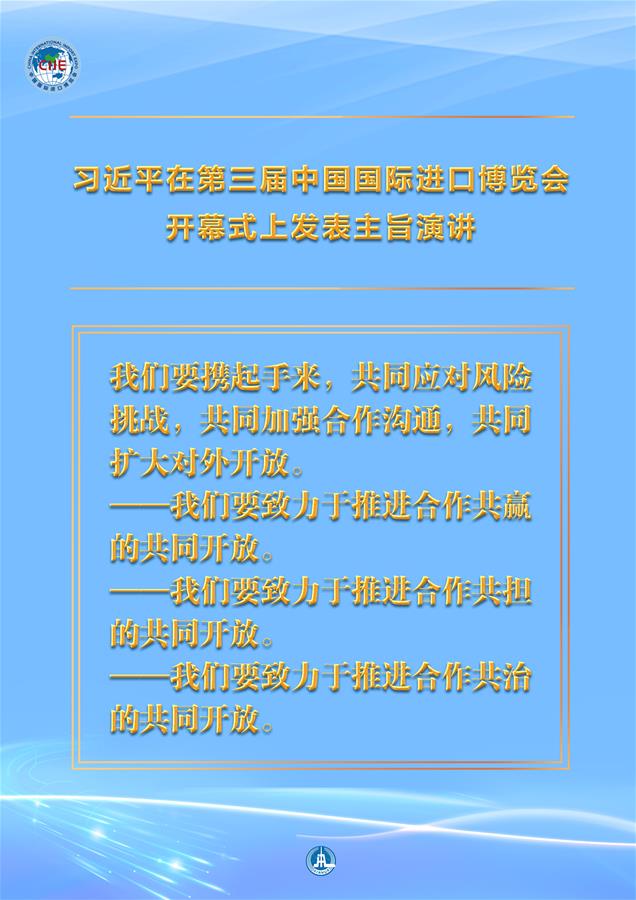 （圖表&middot;海報(bào)）［第三屆進(jìn)博會(huì)］習(xí)近平在第三屆中國國際進(jìn)口博覽會(huì)開幕式上發(fā)表主旨演講 （6）