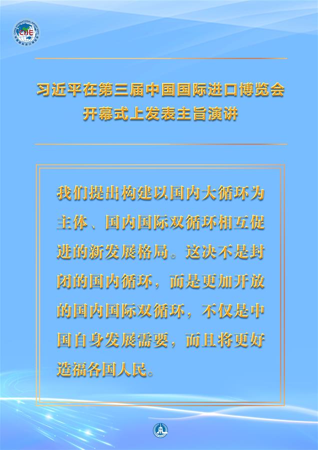 （圖表&middot;海報(bào)）［第三屆進(jìn)博會(huì)］習(xí)近平在第三屆中國國際進(jìn)口博覽會(huì)開幕式上發(fā)表主旨演講 （11）