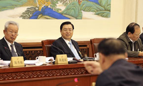 張德江參加全國人大常委會第五次會議分組審議
