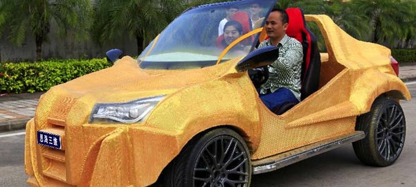 國內(nèi)首臺3D打印概念汽車亮相三亞(組圖)