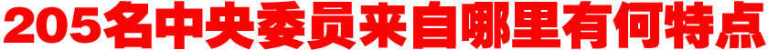 205名中央委員來自哪里？有何特點？