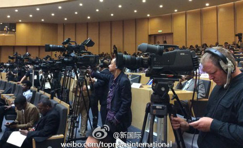 李克強(qiáng)即將在非盟總部發(fā)表演講，請柬&ldquo;一柬難求&rdquo;。圖片來源：&ldquo;新國際&rdquo;微博。