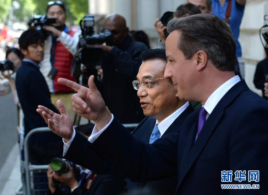 6月17日，中國國務院總理李克強在倫敦唐寧街10號首相府同英國首相卡梅倫舉行中英總理年度會晤。新華社記者 李濤 攝