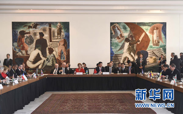 當地時間7月17日，國家主席習近平出席在巴西利亞舉行的中國－拉美和加勒比國家領導人會晤。 新華社記者 李學仁 攝