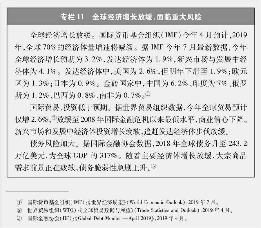 （圖表）[新時代的中國與世界白皮書]專欄11 全球經(jīng)濟增長放緩，面臨重大風險